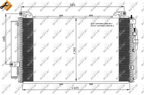 Радіатор кондиціонера Hyundai Matrix 1.6/1.8 01-10 NRF 35477