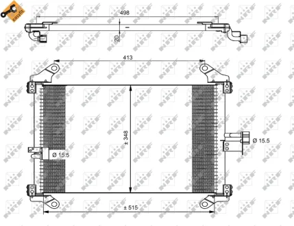 Радіатор кондиціонера Citroen Jumper/ Fiat Ducato/ Peugeot Boxer 2.0-2.8 HDI 94- NRF 35494