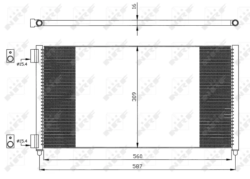 Радіатор кондиціонера Fiat Doblo 1.3/1.9 JTD 01- NRF 35496 (фото 1)