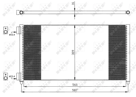 Радіатор кондиціонера Fiat Doblo 1.3/1.9 JTD 01- NRF 35496