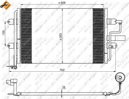Радіатор кондиціонера VW Golf IV 1.9 TDI 00-05 NRF 35733