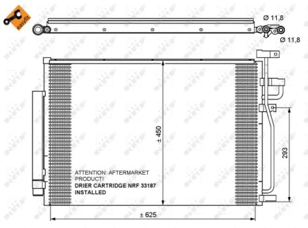 Радіатор кондиціонера (з осушувачем) Chevrolet Captiva/Opel Antara A 2.4/3.2 06- NRF 35775