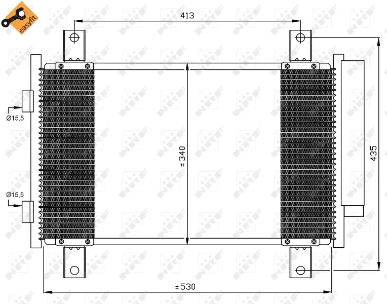 Радіатор кондиціонера (з осушувачем) Citroen Jumper/Fiat Ducato/Beugeot Boxer 2.0-2.8D 02- NRF 35840 (фото 1)