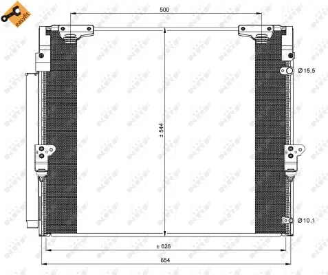 Радіатор кондиціонера Toyota Land Cruiser/Lexus LX 4.5d/4.7/5.7i 07- NRF 35862 (фото 1)