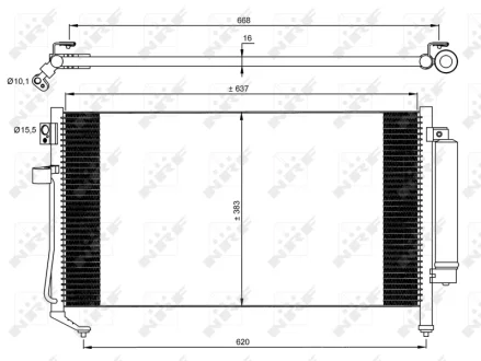 Радіатор кондиціонера Subaru Forester 2.0/2.5 03-08 NRF 35869