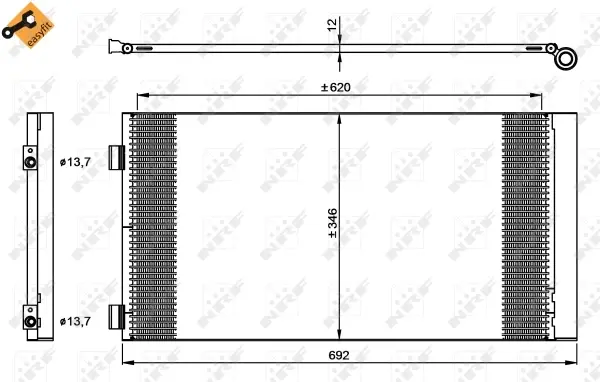 Радіатор кондиціонера (з осушувачем) Mini Cooper/One 1.6/2.0 06-13 NRF 35961 (фото 1)