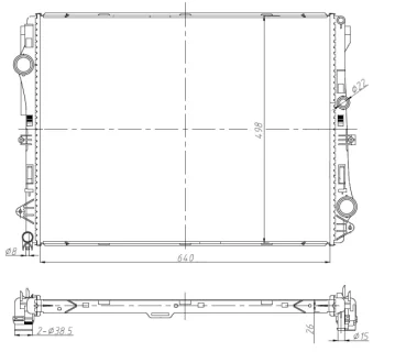 Радіатор охолодження MB E-class (W213)/S-class (W222)/Vito (W447) 16- OM642/OM654/M274 NRF 50041