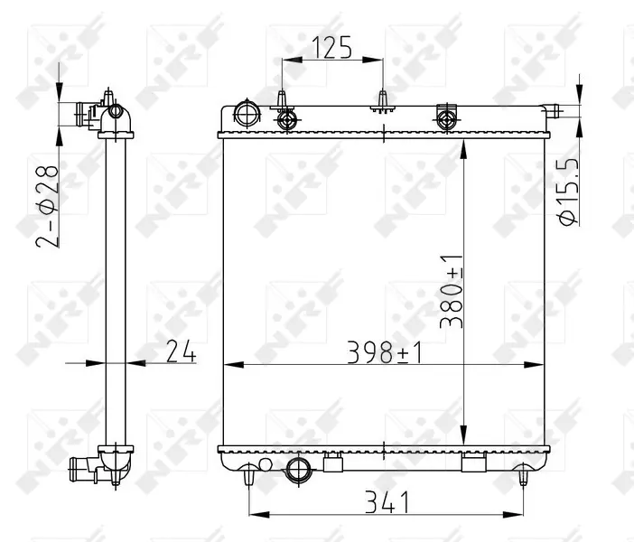 Радіатор охолодження Citroen C2/C3/C4/Peugeot 1007/2008/207 1.0-1.6 02- NRF 50429A (фото 1)