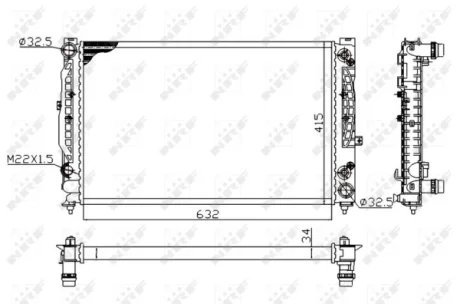 Радіатор охолодження Audi A4/A6/VW Passat 2.5TDI 00-05 (Економ-клас) NRF 519504A