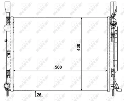 Радіатор охолодження Renault Kangoo 1.5dCi 08- NRF 53001
