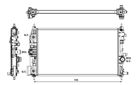 Радіатор охолодження Opel Astra/Zafira 2.0CDTI 10-15 NRF 53143