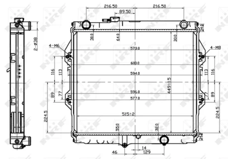 Радіатор охолодження Toyota Hilux VI 2.5 D-4D 01-05 NRF 53151