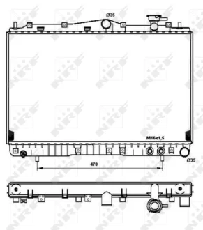Радіатор охолодження Hyundai Sonata 2.0-3.0 91-98 (400x682x25) NRF 53259