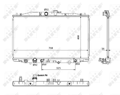 Радіатор охолодження Honda Accord VII 2.4 03-08 NRF 53393