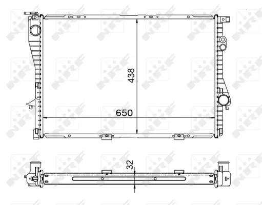 Радіатор охолодження BMW 5 (E39)/7 (E38) 2.5TD 96-04 NRF 53722 (фото 1)