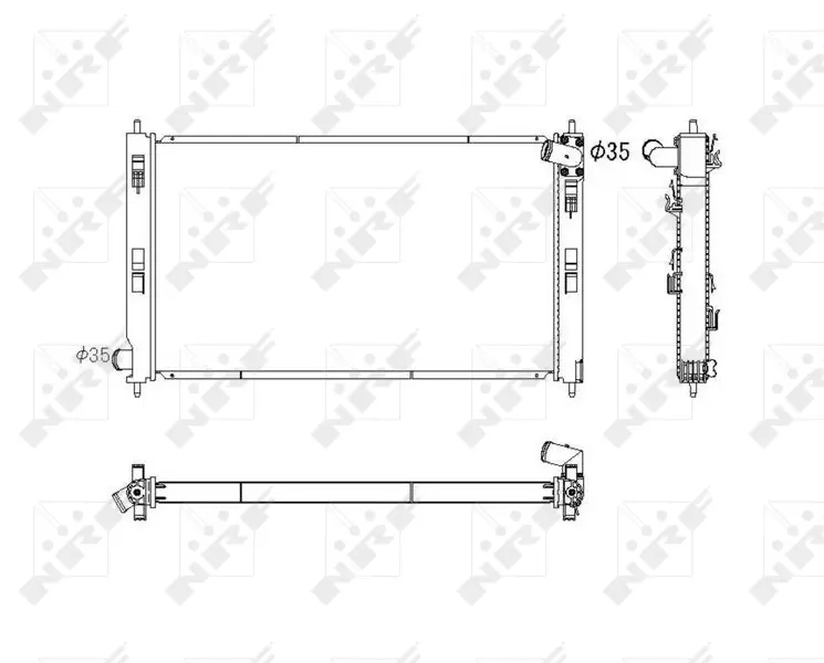 Радіатор охолодження Mitsubishi Outlander 2.2 DI-D 07-12 NRF 53753 (фото 1)