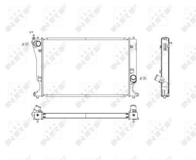 Радіатор охолодження Toyota Avensis/Corolla 2.0/2.2D 05-09 NRF 53768
