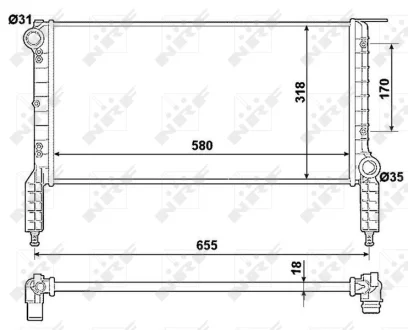 Радіатор охолодження Fiat Doblo 1.2 01- NRF 53788