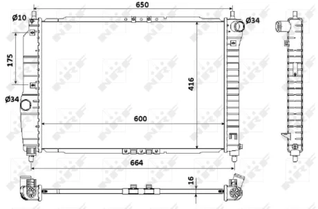Радіатор охолодження Chevrolet Aveo 1.4i 03- NRF 53902A