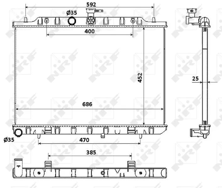 Радіатор охолодження Nissan X-Trail 2.0 dCi 07- NRF 53911 (фото 1)