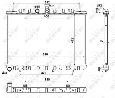 Радіатор охолодження Nissan X-Trail 2.0 dCi 07- NRF 53911