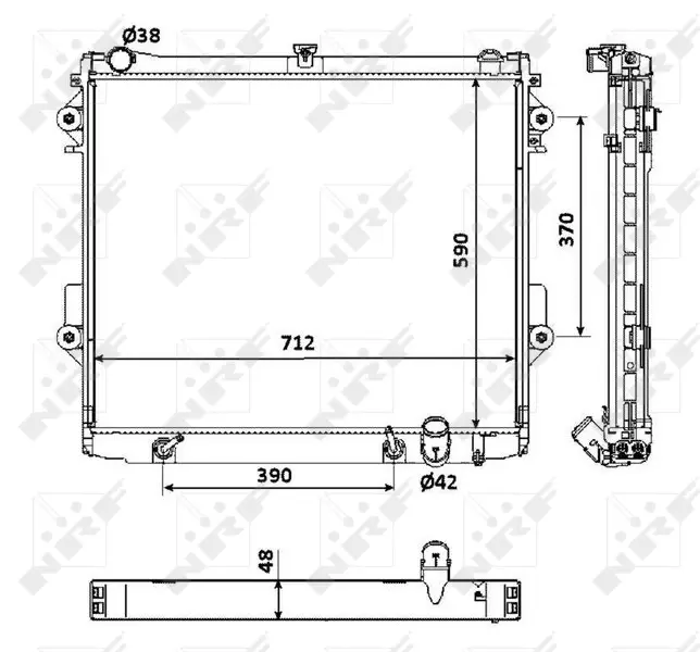 Радіатор охолодження Toyota Land Cruiser 4.7 V8 08- NRF 53923 (фото 1)