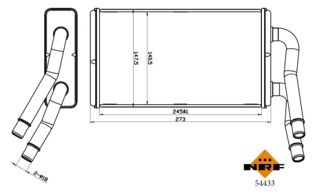 Радіатор пічки Ford Transit 2.2 TDCi 06-14 NRF 54433