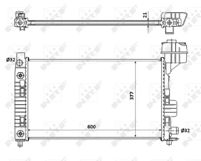 Радіатор охолодження MB A-Class (W168) 97-04 (M166) NRF 54718