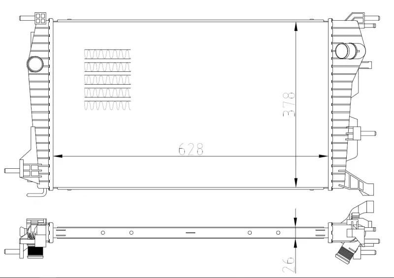 Радіатор охолодження Renault Fluence 1.5D/1.6 10- NRF 550004 (фото 1)