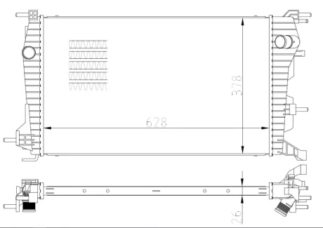 Радіатор охолодження Renault Fluence 1.5D/1.6 10- NRF 550004
