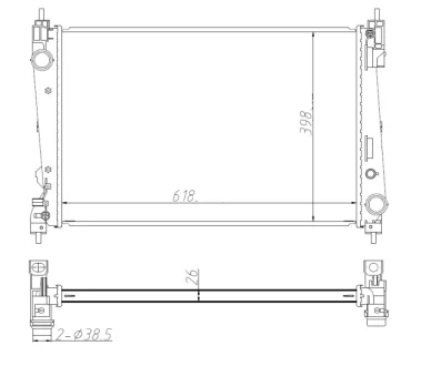 Радіатор охолодження Fiat Doblo/Opel Combo 1.3/1.6/2.0 D Multijet 10- (МКПП) NRF 550005