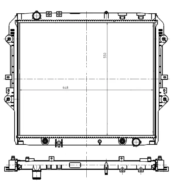 Радіатор охолодження Toyota Hikux 2.4D/2.8 D4-D 15- (АКПП) NRF 550032 (фото 1)