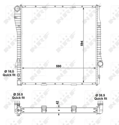 Радіатор охолодження BMW X5 (E53) 03-06 (M57/M62/N62) NRF 55328 (фото 1)