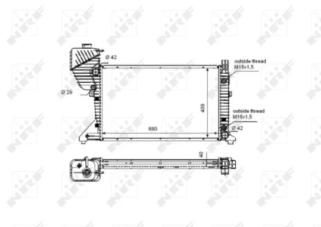 Радіатор охолодження MB Sprinter 208-416CDI (АКПП) NRF 55349