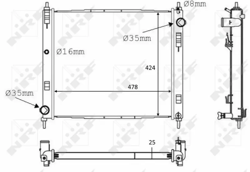 Радіатор охолодження Nissan Juke 1.5 dCi 10-19 NRF 58231 (фото 1)