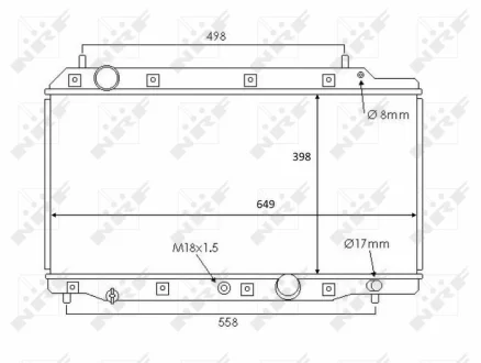 Радіатор охолодження Honda CR-V II/FR-V 2.2 CTDi 05- NRF 58383