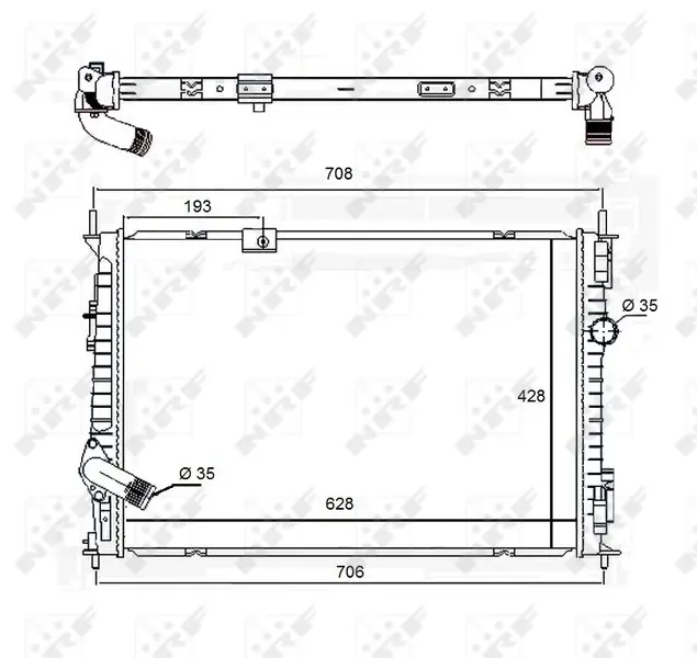 Радіатор охолодження Nissan Qashqai 1.6 dCi 11-13 NRF 58455A (фото 1)
