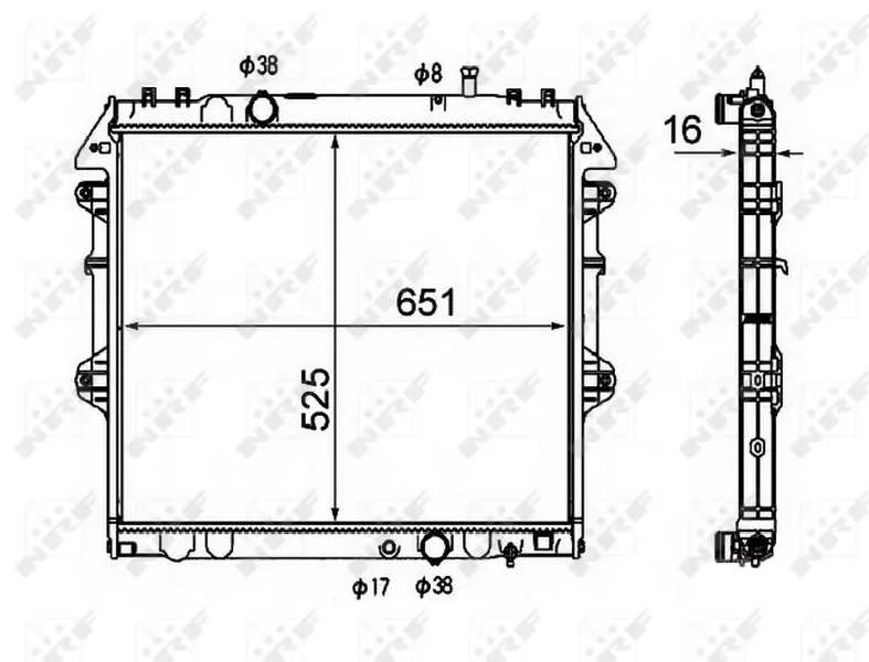 Радіатор охолодження Toyota Hilux 2.5-3.0 D-4D 05-15 (МКПП) NRF 58491 (фото 1)