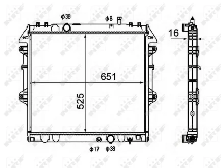Радіатор охолодження Toyota Hilux 2.5-3.0 D-4D 05-15 (МКПП) NRF 58491
