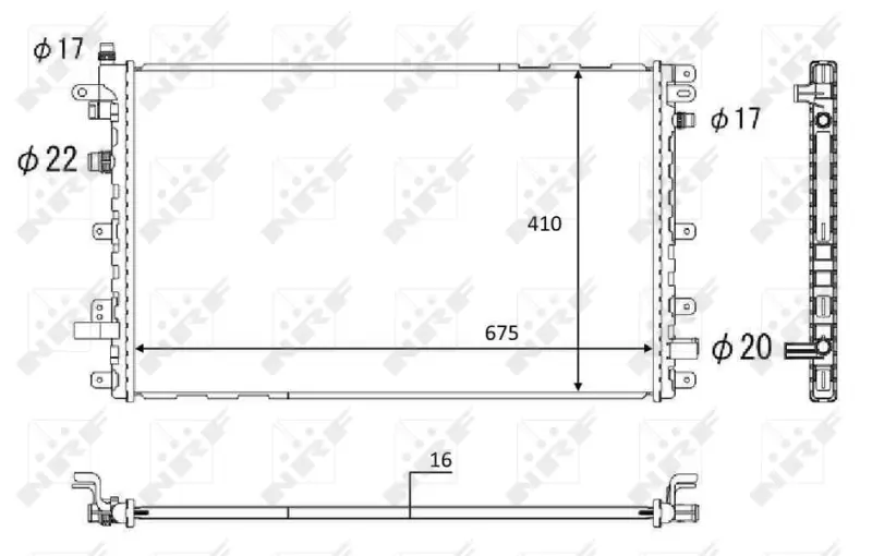 Радіатор охолодження Chevrolet Volt/Opel Ampera 1.4H 11- NRF 58569 (фото 1)