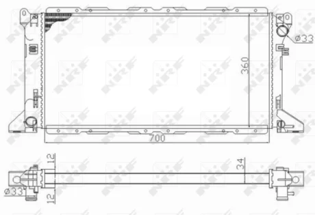 Радіатор охолодження Ford Transit 2.0 94-00 NRF 59013
