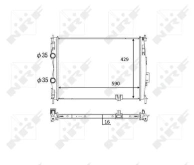 Радіатор охолодження Nissan Qashqai 1.6/2.0 07-13 (МКПП/АКПП) NRF 59061