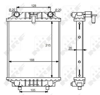 Радіатор охолодження Audi A1/A3/Seat Leon/Skoda Superb/VW Golf/Passat 2.0 12- NRF 59125