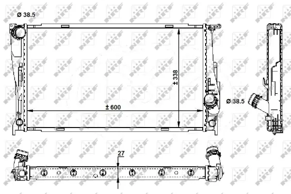 Радіатор охолодження BMW 3 (E90)/X1 (E84) 1.6/2.0/3.0 06-15 N20/N54/N55 NRF 59210 (фото 1)