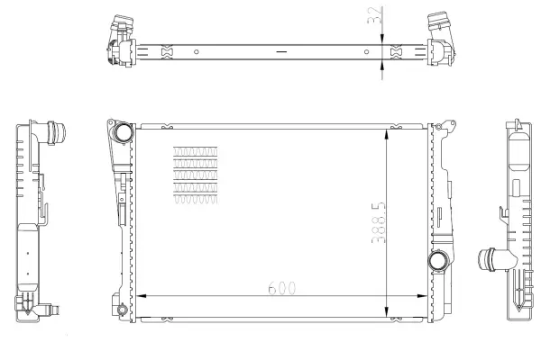 Радіатор охолодження BMW X3 (F25)/X4 (F26) 10-18 B47/N20/N47/N55/N57 NRF 59228 (фото 1)