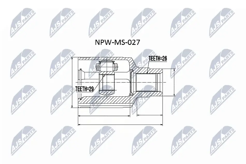 ШРКШ внутр. MITSUBISHI OUTLANDER I (CU_W) | AIRTREK (вир-во) NTY NPW-MS-027 (фото 1)