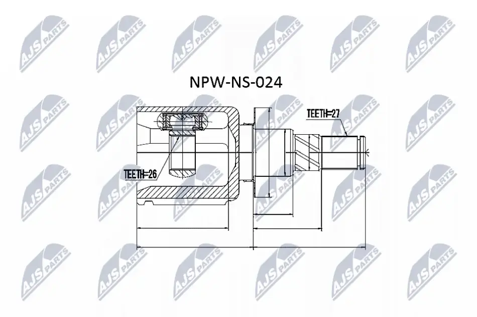 ШРКШ внутр. NAVARA NP300, PATHFINDER III (вир-во) NTY NPW-NS-024 (фото 1)