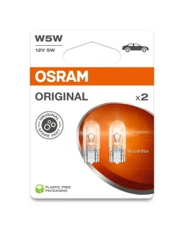 Лампа допоміжн. освітлення W5W 12V 5W W2,1X9, 5d ORIGINAL (2 шт) blister eco-упаковка (вир-во) OSRAM 2825-2BL