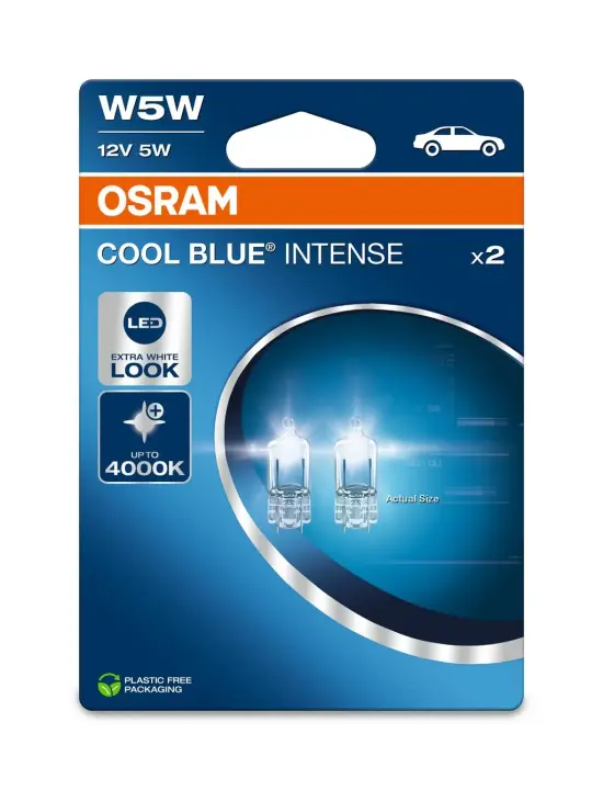 Лампа допоміжн. освітлення W5W 12V 5W W2.1x9.5d COOL BLUE Intense (2 шт) blister (вир-во) OSRAM 2825CBN-2BL (фото 1)