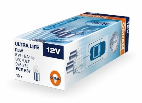 Лампа допоміжн. освітлення R10W 12V 10W ВА15s (вир-во) OSRAM 5008